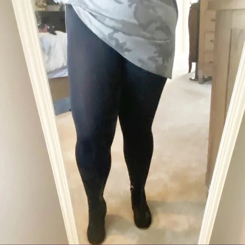 New Mix Black Plus Size Cropped Tights/Leggings